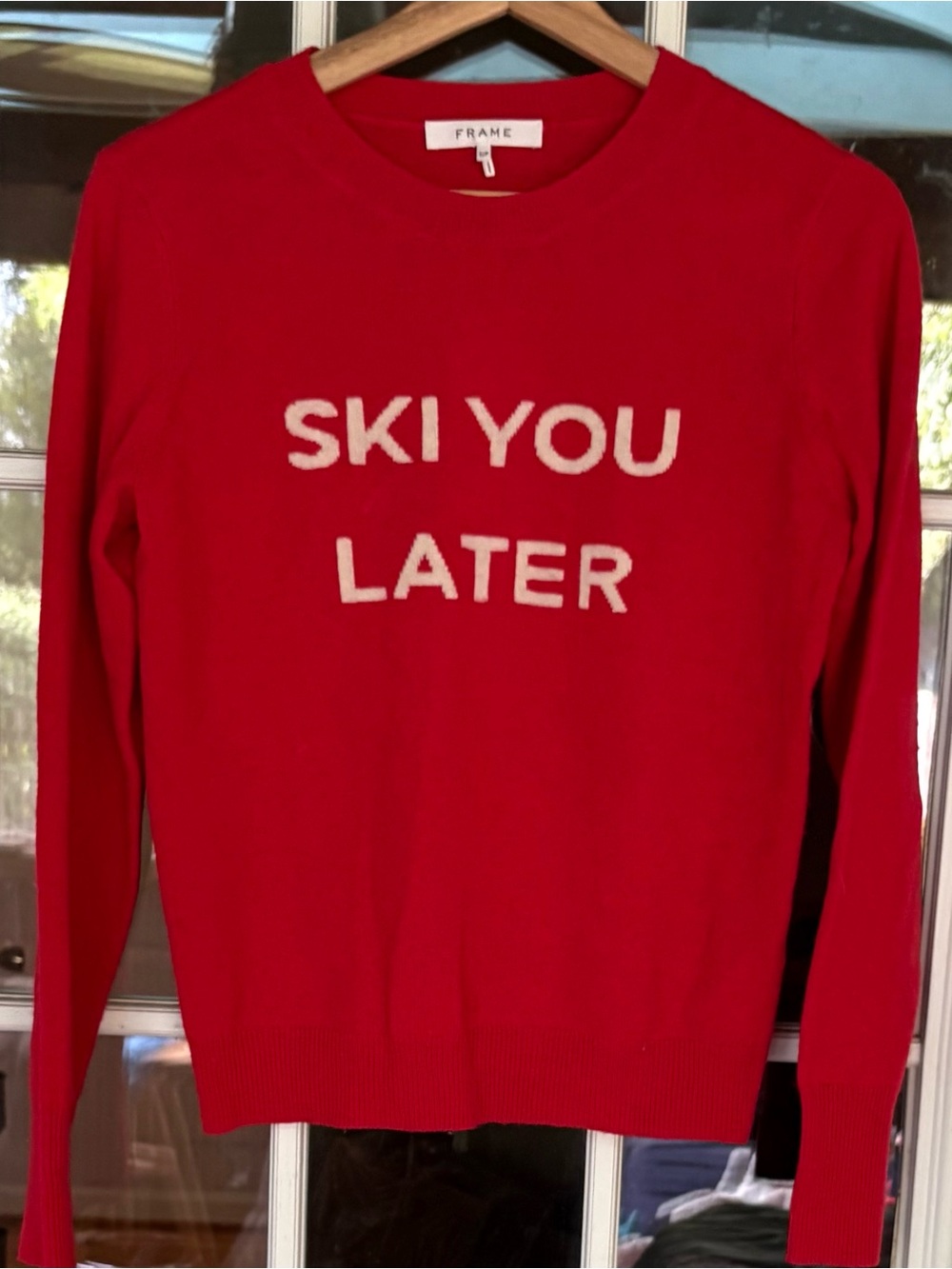 Frame SKI YOU LATER Wool/Cashmere Sweater. Small.